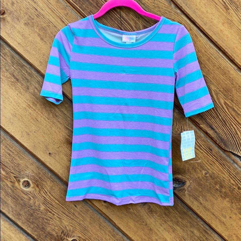 Lularoe Gigi 22 Blue and Purple Stripe